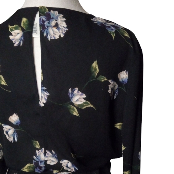 Nordstrom Lush Elly Floral Blue Hydrangea True Wrap Mini Dress Size Large NWT - Picture 9 of 12